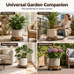Wooden Plant Stand with Wheels Round Mobile Flower Pot Caddy