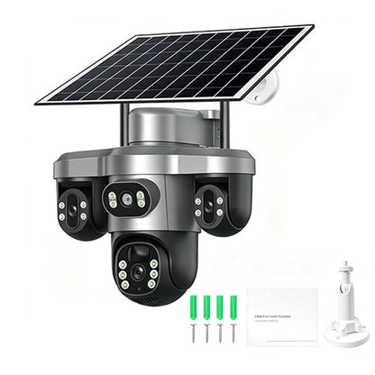 🏠3 Lenses. 0 Wires. 100% Peace of Mind. Triple solar-powered security that watches every angle — no WiFi, no electric bill.