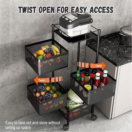 Rotating Multi-Layer Kitchen Storage Rack