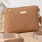 Women Wave Embossed Crossbody Bag Set Wide Strap Commuter Shoulder Bag