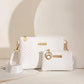 Women Wave Embossed Crossbody Bag Set Wide Strap Commuter Shoulder Bag