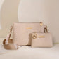 Women Wave Embossed Crossbody Bag Set Wide Strap Commuter Shoulder Bag
