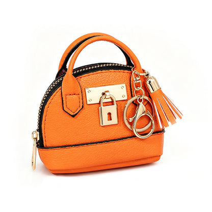 Mini Shell Bag Keychain PU Leather Lipstick Coin Purse