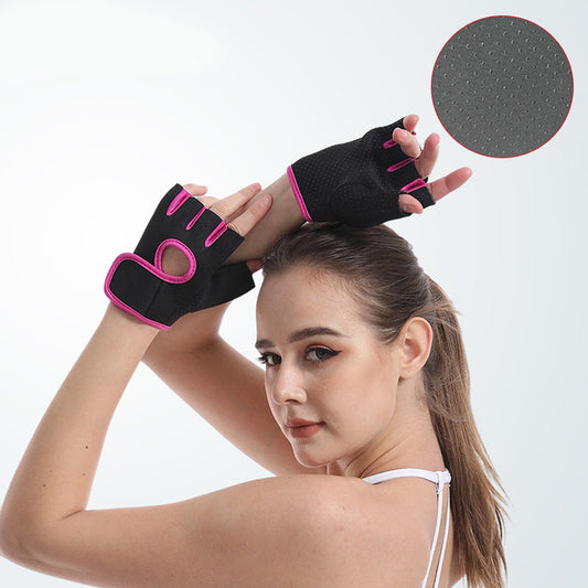 Half Finger Sports Gloves with Shock Absorbing Palm