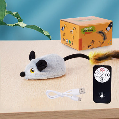 Interactive Squeaking Plush Cat Toy