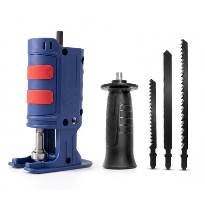 🔧⚡ Drill-to-Reciprocating Saw Adapter – 50% OFF! 3 interchangeable blades, ergonomic handle, compact 0.4kg – turn your drill into a multi-cutter.