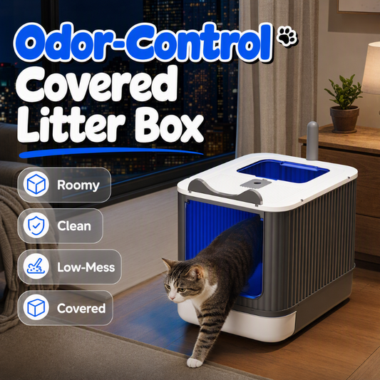 Odor-Control Covered Litter Box