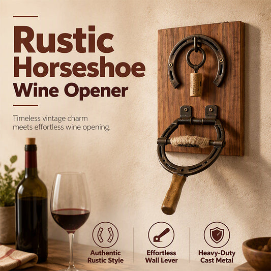 🍷 LIMITED‑TIME 50% OFF! ✨ Vintage Wall-Mounted Horseshoe Wine Opener – Stylish, Decorative & Labor-Saving – Rustic Iron Design for Home Bar & Patio 🏡