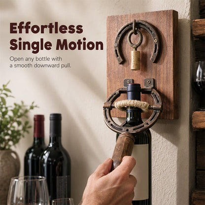 🍷 LIMITED‑TIME 50% OFF! ✨ Vintage Wall-Mounted Horseshoe Wine Opener – Stylish, Decorative & Labor-Saving – Rustic Iron Design for Home Bar & Patio 🏡