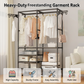 Heavy-Duty Freestanding Clothes Rack with Shelves
