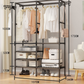 Heavy-Duty Freestanding Clothes Rack with Shelves