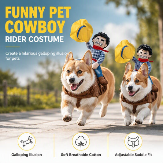 🤠Funny Cowboy Rider Dog Costume