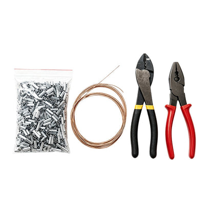 🔧 Professional 4-Piece Steel Wire Connection Kit: Precision Crimping Pliers, Copper-Coated Wire & Alloy Connectors for Industrial-Grade Repairs