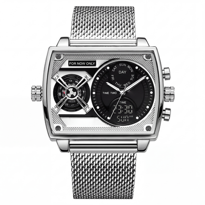 Men's Square Luminous Watch with Dual Chronograph