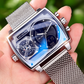 Men's Square Luminous Watch with Dual Chronograph