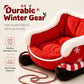 📢📢50% OFF !! ⏰Christmas Sleigh Pet Bed with Removable Cushion