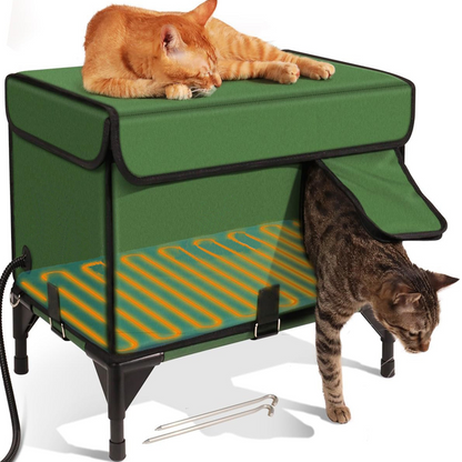 Outdoor Heated Cat House for Winter