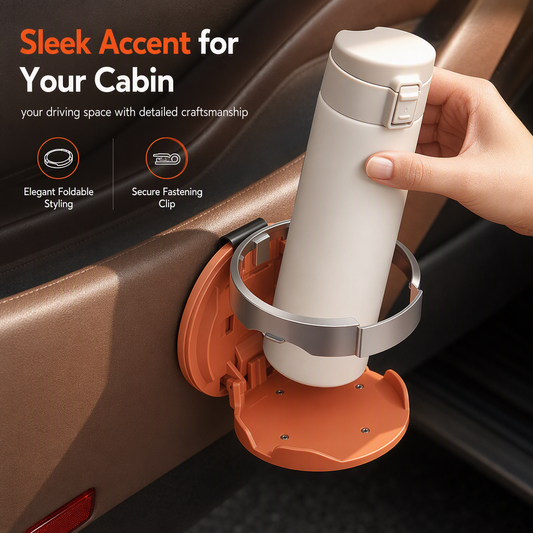 Multifunctional Foldable Car Door Cup Holder Large Diameter Drink and Water Bottle Storage Rack