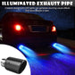 🔥 LED Exhaust Muffler Tip: Fire-Breathing Effect, Carbon Fiber, Noise Reduction, Universal Fit, Red/Blue