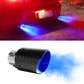 🔥 LED Exhaust Muffler Tip: Fire-Breathing Effect, Carbon Fiber, Noise Reduction, Universal Fit, Red/Blue