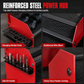 Wall Mounted Power Tool Organizer and Drill Storage Rack with Hooks and Battery Holder for Garage