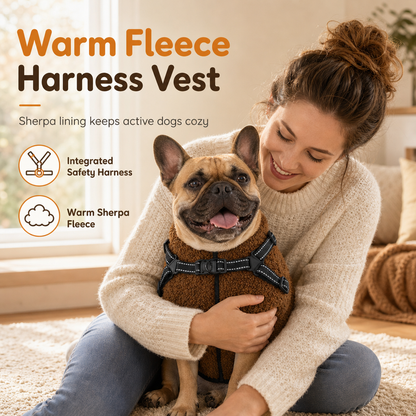 ⏳Limited-time 50% off💥Warm Winter Dog Coat with Reflective Strips and Harness for Small and Medium Dogs🐶❄️