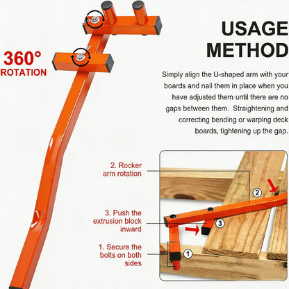 ⏰Multi-Angle Deck Straightener and Wood Board Adjuster Flooring Tool for Woodworking