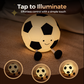 ⚽ Silicone Soccer Night Light: Tap Control, 3 Brightness, Auto-Off Timer, 1200mAh, Rechargeable