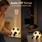 ⚽ Silicone Soccer Night Light: Tap Control, 3 Brightness, Auto-Off Timer, 1200mAh, Rechargeable
