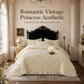 French Princess Style Washed Cotton Bedding Set Simple and Fresh 4-Piece Duvet Cover and Sheet Set for All Seasons
