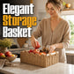 Woven Storage Basket with Wooden Handles