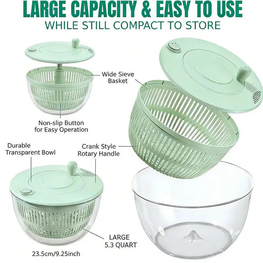 🔥🫑 Last day only – 50% OFF!🥕🥬Salad Spinner with Multi-Function Lid