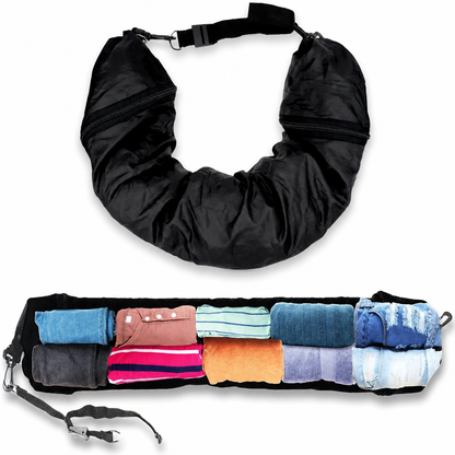 Fillable Travel Neck Pillow Clothes Storage Bag Portable Stuffable Airplane Travel Pillow 18x78cm