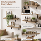 Wall Mounted Floating Wooden Shelves with Semicircular Iron Brackets for Bathroom Kitchen Spice Rack and Living Room Plant Display