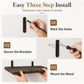 Wall Mounted Floating Wooden Shelves with Semicircular Iron Brackets for Bathroom Kitchen Spice Rack and Living Room Plant Display