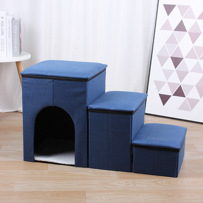 Foldable 3-Step Pet Ladder with Storage