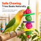 Parrot Toy Set with Swing Perch and Chewing Toys for Bird Cage Decoration and Boredom Relief