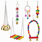 Parrot Toy Set with Swing Perch and Chewing Toys for Bird Cage Decoration and Boredom Relief