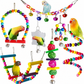 Parrot Toy Set with Swing Perch and Chewing Toys for Bird Cage Decoration and Boredom Relief
