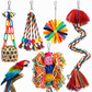 Parrot Toy Set with Swing Perch and Chewing Toys for Bird Cage Decoration and Boredom Relief