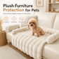 🐾 Plush Pet Furniture Protector: Faux Fur, Anti-Scratch, Non-Slip Back, Quilted