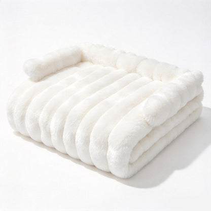 🐾 Plush Pet Furniture Protector: Faux Fur, Anti-Scratch, Non-Slip Back, Quilted