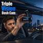 🚗 Triple Camera Dash Cam: 1080P Full HD, Front/Interior/Rear, Night Vision, G-Sensor, Parking Mode