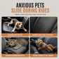 Portable Warm Plush Cat Carrier Bag and Car Travel Bed with Paw Print Anti-Collapse Design for Outdoor Travel