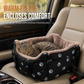 Portable Warm Plush Cat Carrier Bag and Car Travel Bed with Paw Print Anti-Collapse Design for Outdoor Travel
