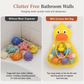 Cartoon Animal Bath Toy Organizer Mesh Storage Bag with Suction Cups for Kids Bathroom