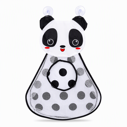 Cartoon Animal Bath Toy Organizer Mesh Storage Bag with Suction Cups for Kids Bathroom