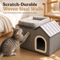 Foldable Cat Bed Warm Winter Pet House All Season Cat Villa