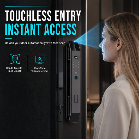 Smart Fingerprint Door Lock with Palmprint and Face Recognition Built-In and Remote Management Keyless Entry Password Lock for Home Security