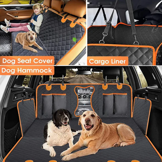 📢📢50% OFF !! ⏰ Waterproof Dog Car Back Seat Cover – Waterproof, Anti-slip, Convertible 🐶
